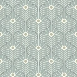 Moroccan Peacock Wallpaper -France and Son Store MoroccanPeacock PowderAsh