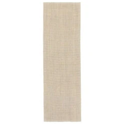 Naples Natural Solid White/ Taupe Runner Rug (2'6"X8')