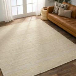 Herzian Natural Solid White Area Rug (6'X9') -France and Son Store NAT27 4 dee06b71 f992 4b2d 8d7c 778047cda5e3