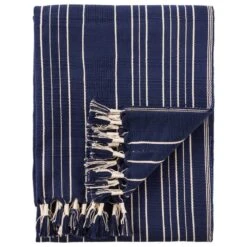 Drayton Hand-Loomed Tribal Blue/ Ivory Throw