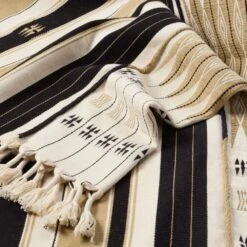 Eulalia Tribal Gold/ Black Throw (42"X72") -France and Son Store NGD08 2