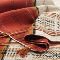 Tenzin Tribal Red/ Cream Throw (42"X72") -France and Son Store NGD09 2