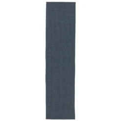 Malik Solid Blue/ Gray Runner Rug (3'X12')