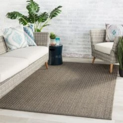 Malik Solid Gray/ Taupe Area Rug (5'X8') -France and Son Store NIP04 4 48945518 5426 4102 b499 c51c6c95784a