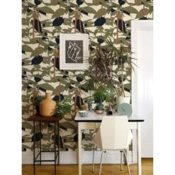 Canopy Sketch Wallpaper -France and Son Store NP CanopySketch CatalpaFallGreen 2