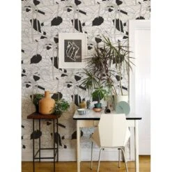 Canopy Sketch Wallpaper -France and Son Store NP CanopySketch SilhouetteSilk 2