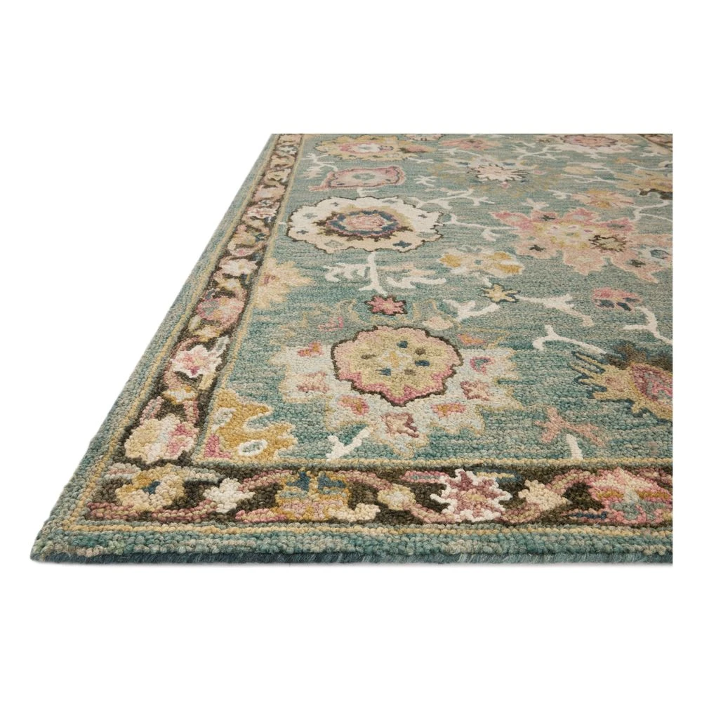 Loloi Padma Teal / Multi 5'-0" X 5'-0" Round Accent Rug 5 Loloi Padma Teal / Multi 5'-0" X 5'-0" Round Accent Rug - Image 3