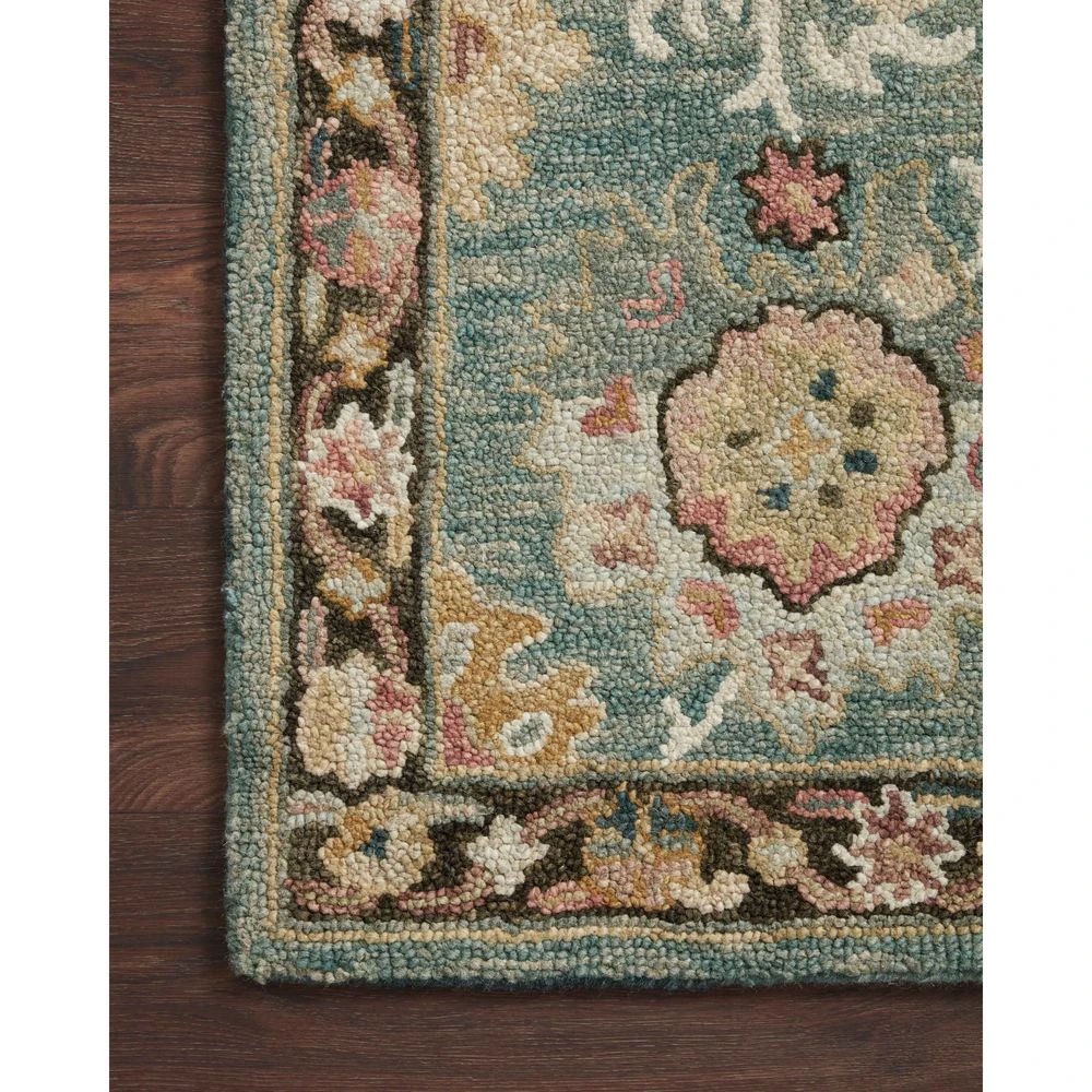 Loloi Padma Teal / Multi 5'-0" X 5'-0" Round Accent Rug 6 Loloi Padma Teal / Multi 5'-0" X 5'-0" Round Accent Rug - Image 4
