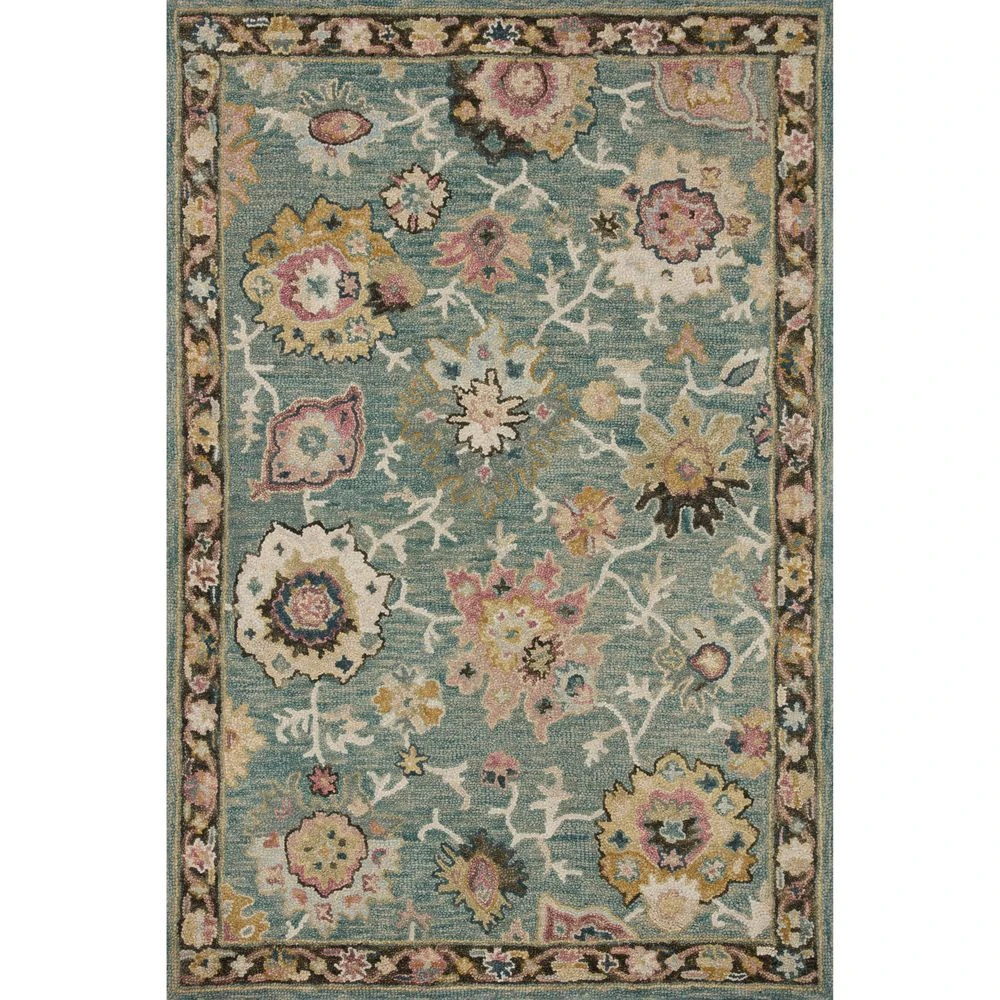 Loloi Padma Teal / Multi 5'-0" X 5'-0" Round Accent Rug 3 Loloi Padma Teal / Multi 5'-0" X 5'-0" Round Accent Rug