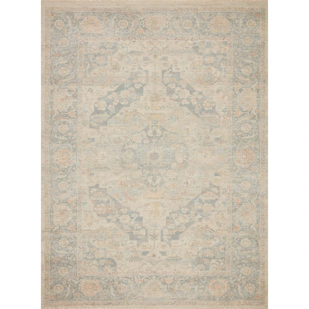 Loloi Priya Bone / Bluestone 7'-9" X 9'-9" Area Rug 3 Loloi Priya Bone / Bluestone 7'-9" X 9'-9" Area Rug