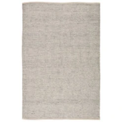 Fika Solid Light Gray/ Ivory Area Rug (9'X12')