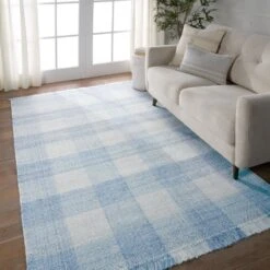 Shalom Handmade Striped Light Blue/ Ivory Area Rug (2'X3') -France and Son Store RSP01 4 375e2c0b 3f1d 4339 b63f d61c0bf3efb7