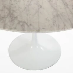 Carrara Marble Pedestal Tulip Dining Table - Round 11 Carrara Marble Pedestal Tulip Dining Table - Round -France and Son Store RT335R30WHT 1