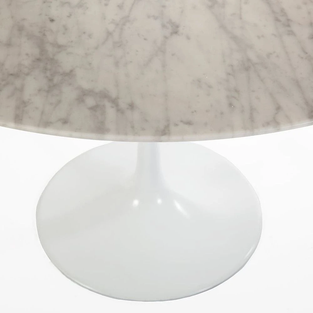 Carrara Marble Pedestal Tulip Dining Table - Round 4 Carrara Marble Pedestal Tulip Dining Table - Round - Image 2
