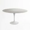 Carrara Marble Pedestal Tulip Dining Table - Round -France and Son Store RT335R54WHITE 2