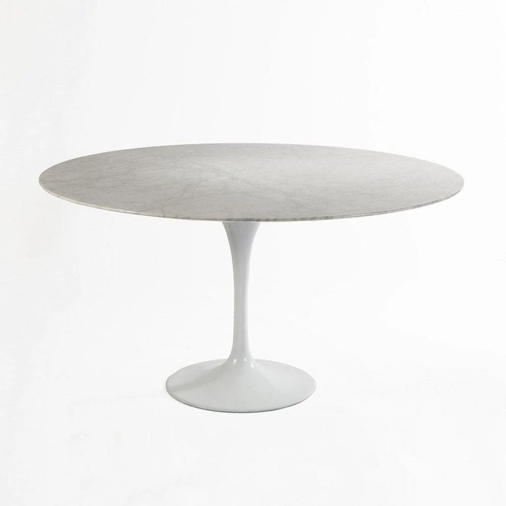 Carrara Marble Pedestal Tulip Dining Table - Round 3 Carrara Marble Pedestal Tulip Dining Table - Round