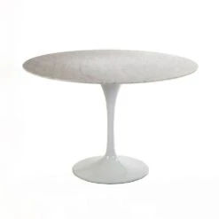 Carrara Marble Pedestal Tulip Dining Table - Round 16 Carrara Marble Pedestal Tulip Dining Table - Round -France and Son Store RT335RWHT 2