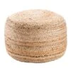 SamarthNatural Solid Beige Cylinder Pouf -France and Son Store SAA01