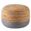 Antoine Natural Ombre Light Gray/ Beige Cylinder Pouf -France and Son Store SAA11
