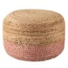 Antoine Ombre Natural Beige/ Light Pink Cylinder Pouf -France and Son Store SAA12