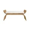 Sachi - Arched Bench In Woven Water Hyacinth With Performance Ivory Linen Cushion -France and Son Store SACHI