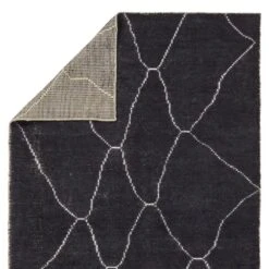 Vincent Handmade Geometric Dark Gray/ Blue Area Rug (5'X8') -France and Son Store SAT05 2 6ca0755f e62f 4a3f 91e6 d17600340a50