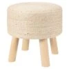Teiko Handmade Solid Beige Stool (16"X16"X16")