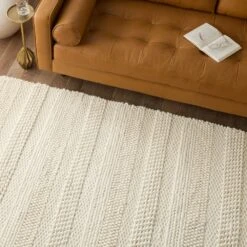 Hygge Handmade Solid Ivory Area Rug (5'X8') -France and Son Store SCD28 9 db2aba69 47e2 472d 8f74 e5cc493e4cb9