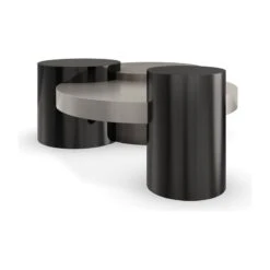 Galaxy Cocktail Table - Silver, Black, Grey -France and Son Store SIG 423 401 SIDE