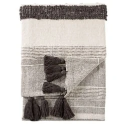 Flux Striped Gray/ Ivory Throw