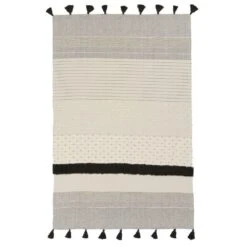 Flux Striped Gray/ Ivory Throw -France and Son Store SOJ01 3