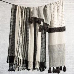 Flux Striped Gray/ Ivory Throw -France and Son Store SOJ01 5