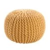 Prisma Pouf Textured Yellow Round Pouf -France and Son Store STP01