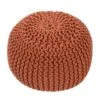 Prisma Pouf Textured Orange Round Pouf -France and Son Store STP05