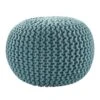 Prisma Pouf Textured Aqua Round Pouf -France and Son Store STP10