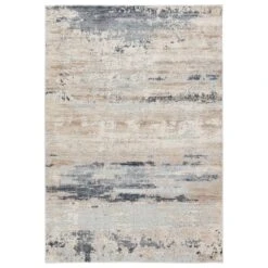 Danube Abstract Beige/ Gray Runner Rug (2'6"X10')