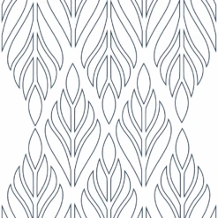 Deco Palm Wallpaper -France and Son Store SapphireBlue
