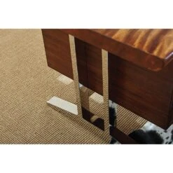 La Costa Live Edge Writing Desk - Light Golden Brown -France and Son Store Sligh Details 16