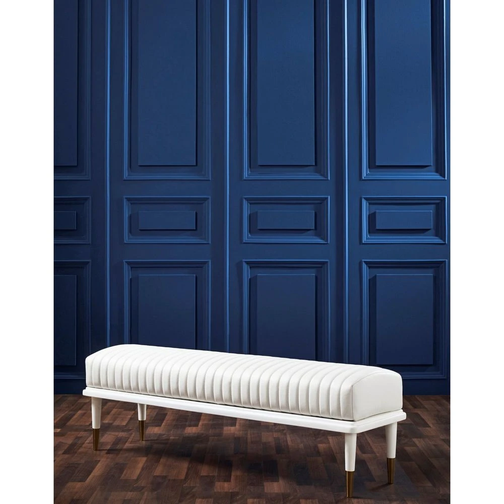 Stanford End-Of-Day Bench - White 4 Stanford End-Of-Day Bench - White - Image 2