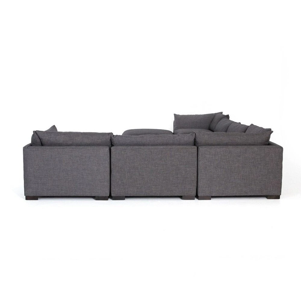 Coral 6-Piece Sectional With Ottoman - Bennett Charcoal 6 Coral 6-Piece Sectional With Ottoman - Bennett Charcoal - Image 4