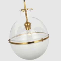 Zaney 14" Globe Pendant - Brass With Clear Glass -France and Son Store VCS TOB TOB5486HABCGWG D4