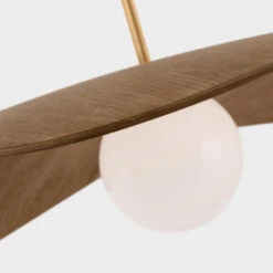 Kingsley 35" Tri Pendant - Antique Brass W/ Natural Oak Shade -France and Son Store VCS WS WS5048HABNO D5