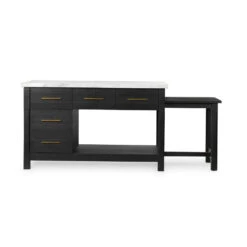 Maxwell Kitchen Island - Black Acacia 39 Maxwell Kitchen Island - Black Acacia -France and Son Store VPTN 040C FRT 2