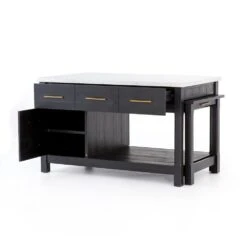 Maxwell Kitchen Island - Black Acacia 27 Maxwell Kitchen Island - Black Acacia -France and Son Store VPTN 040C OPN 1