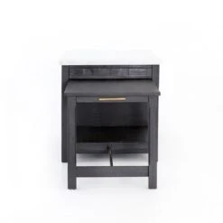 Maxwell Kitchen Island - Black Acacia 36 Maxwell Kitchen Island - Black Acacia -France and Son Store VPTN 040C OPN 2