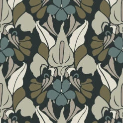 Dragon Flower Wallpaper -France and Son Store WC361 7 DragonFlower MidnightBloom