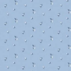 Miniature Roses Wallpaper -France and Son Store WC410 BL MiniatureRose PowderedBlue