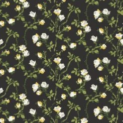 Rose Thorns Wallpaper -France and Son Store WC411 SB RosesThorns SootBlack