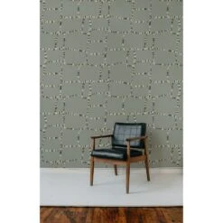 Tulum Ruins Wallpaper -France and Son Store WCFM11 BL TulumRuins AshBlueGray MockUp