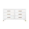 Winchester - Six Drawer Chest With Rattan Wrapped Handles In Matte White Lacquer -France and Son Store WINCHESTER 20WH